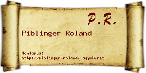Piblinger Roland névjegykártya